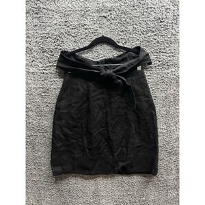 Vintage Katia Serafini Linen Wrap Around Skirt in‎ Black Made In Italy Size 8 US